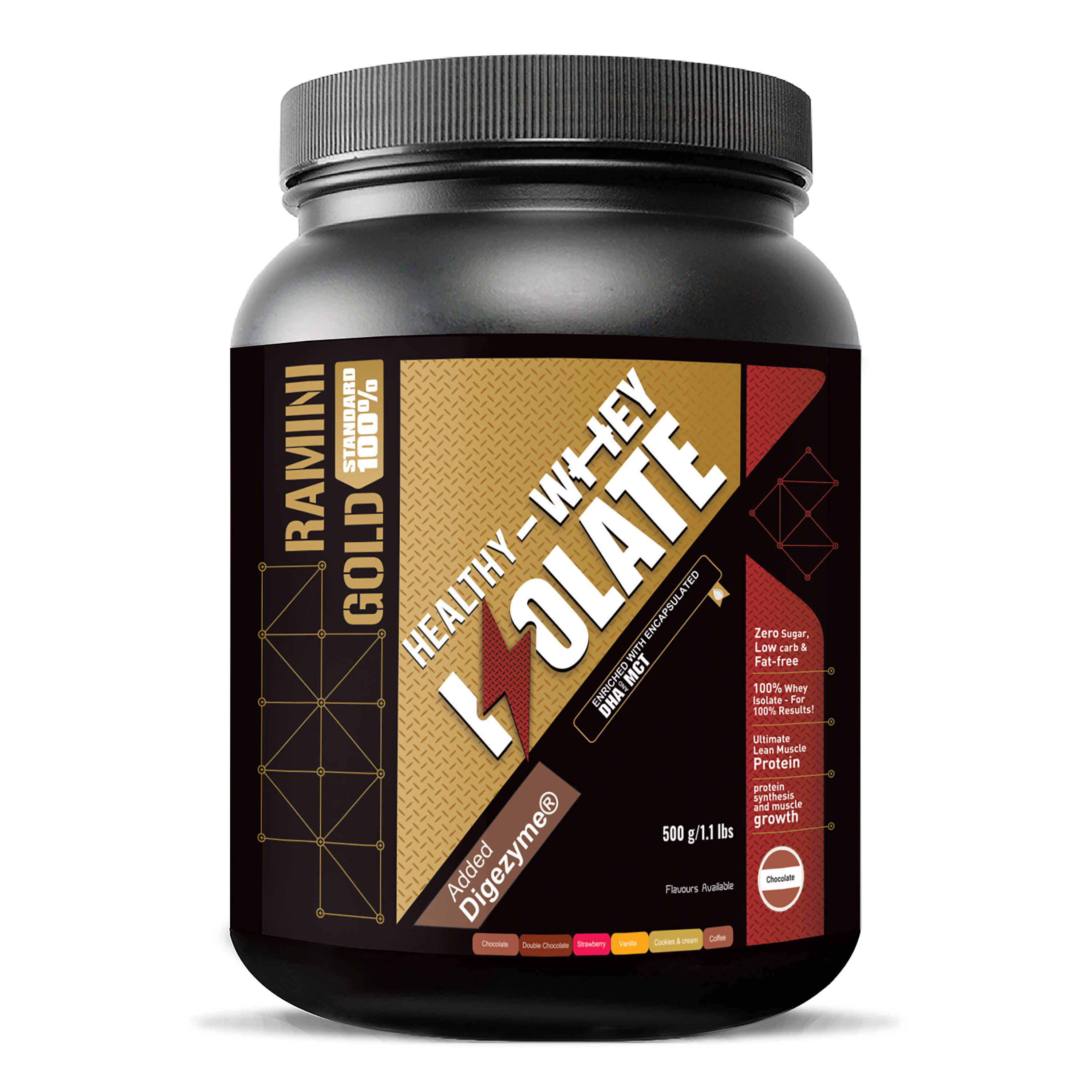 HEALTHY 100% GOLD STANDARD WHEY ISOLATE WITH DHA, MCT AND DIGEZYME