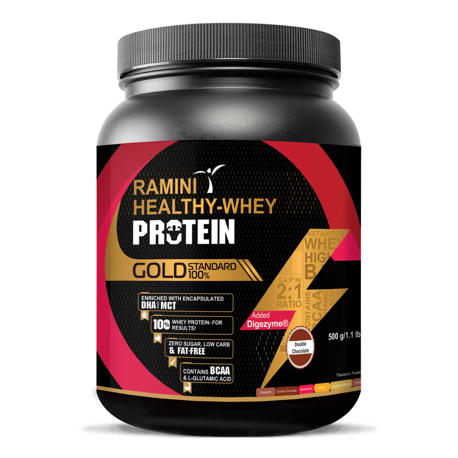 HEALTHY 100% GOLD STANDARD WHEY PROTEIN WITH DHA, MCT AND DIGEZYME